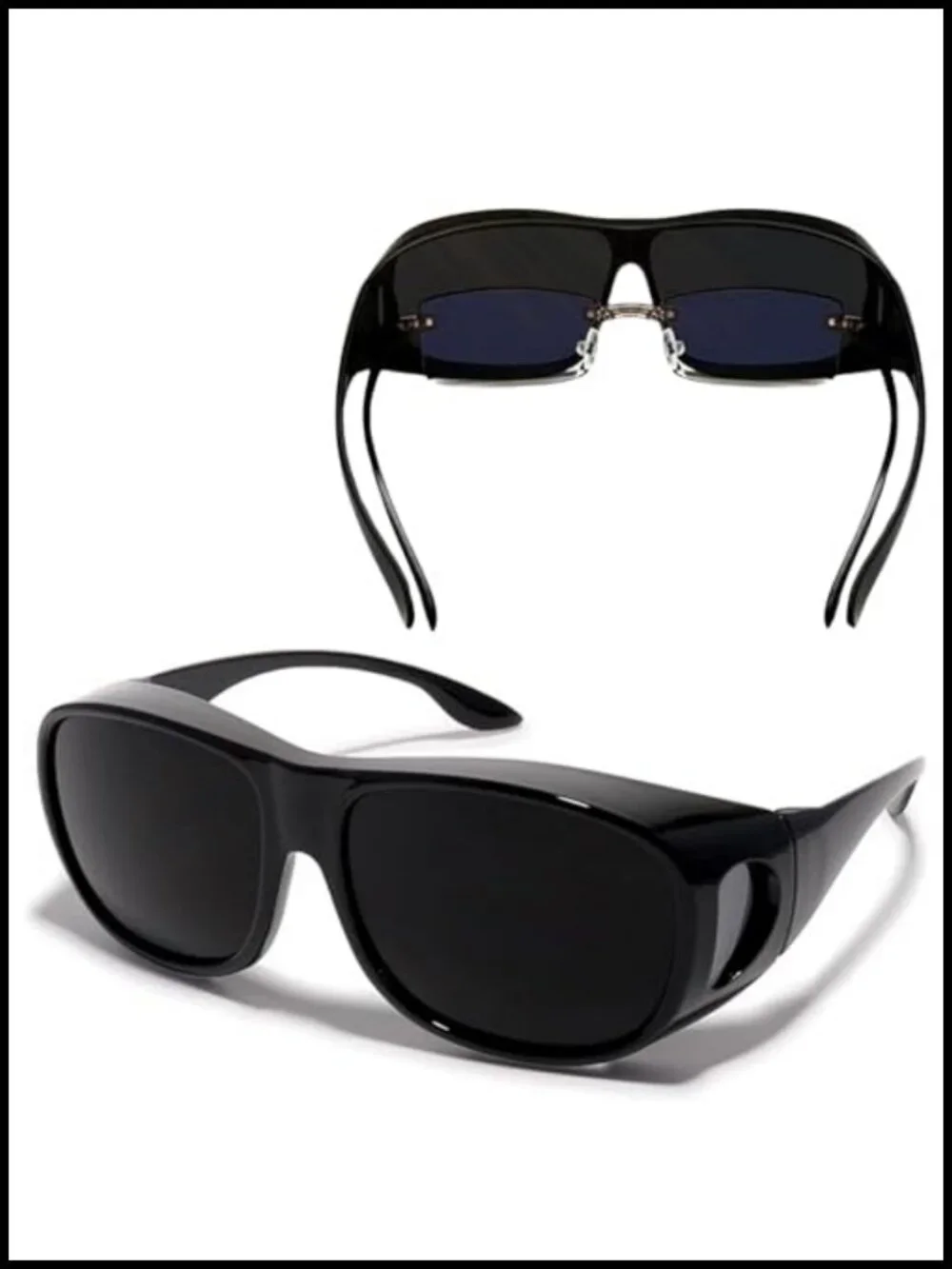Fit Over Sunglasses UV400 Protection Round Frame Spring Hinge